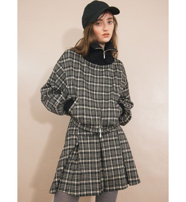 CALNAMUR「チェックニットソーブルゾン」|ブルゾン・スタジャン|