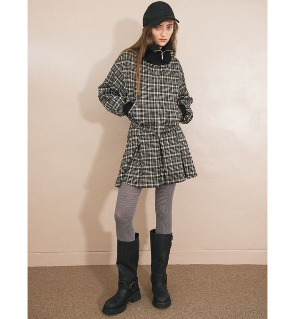 CALNAMUR「チェックニットソーブルゾン」|ブルゾン・スタジャン|