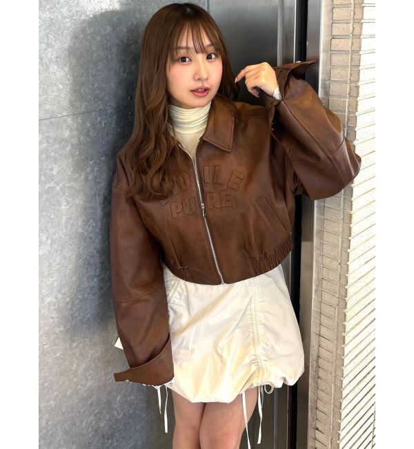 CALNAMUR「ヴィンテージフェイクレザーブルゾン」|ブルゾン・スタジャン|