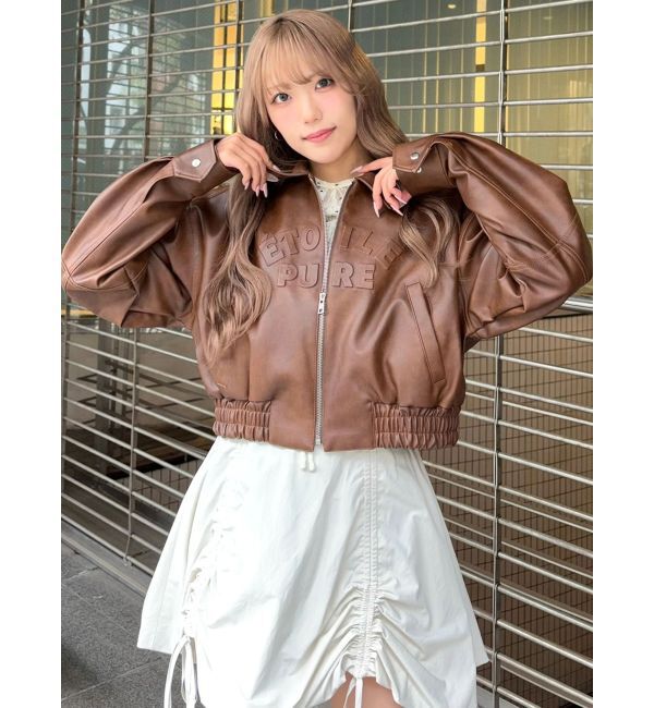 CALNAMUR「ヴィンテージフェイクレザーブルゾン」|ブルゾン・スタジャン|