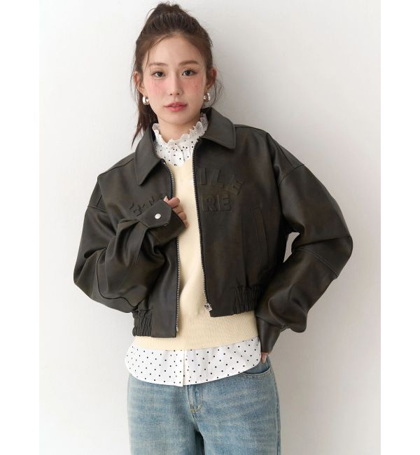 CALNAMUR「ヴィンテージフェイクレザーブルゾン」|ブルゾン・スタジャン|