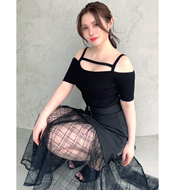 RESEXXY「ストリングデザインニットトップス」|ニット・セーター|