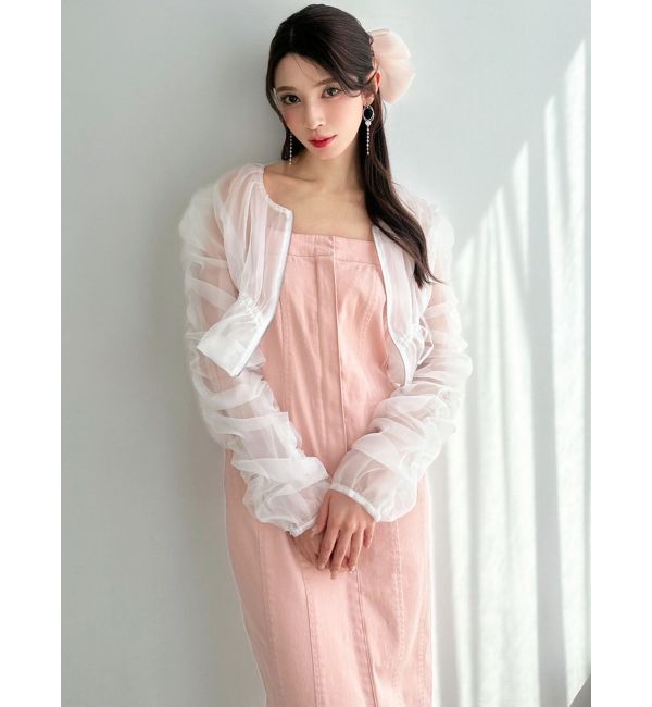 RESEXXY「ギャザークロップドシアーブルゾン」|ブルゾン・スタジャン|