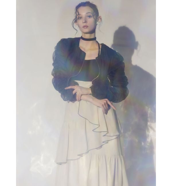 RESEXXY「ギャザークロップドシアーブルゾン」|ブルゾン・スタジャン|