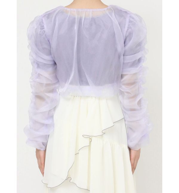 RESEXXY「ギャザークロップドシアーブルゾン」|ブルゾン・スタジャン|