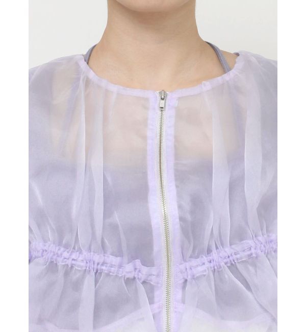 RESEXXY「ギャザークロップドシアーブルゾン」|ブルゾン・スタジャン|