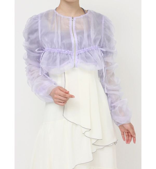 RESEXXY「ギャザークロップドシアーブルゾン」|ブルゾン・スタジャン|