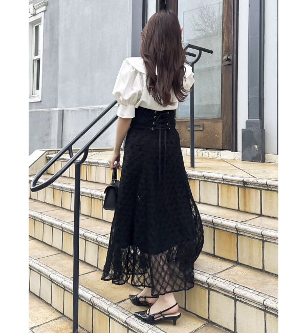 dazzlin「チェックチュールコルセットスカート」|スカート|