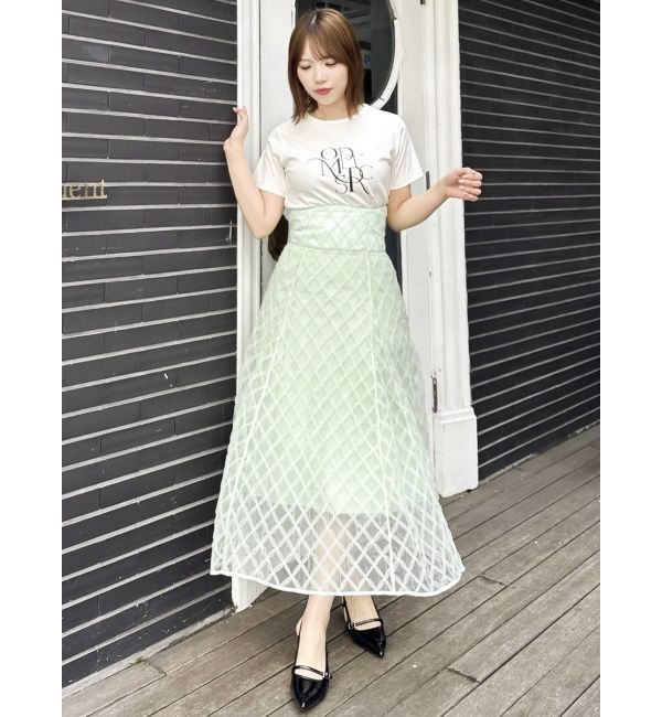 dazzlin「チェックチュールコルセットスカート」|スカート|