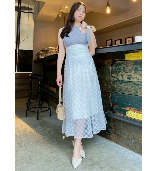 dazzlin「チェックチュールコルセットスカート」|スカート|