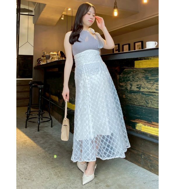 dazzlin「チェックチュールコルセットスカート」|スカート|