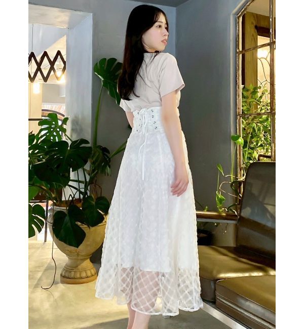 dazzlin「チェックチュールコルセットスカート」|スカート|