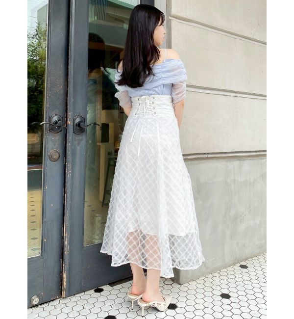 dazzlin「チェックチュールコルセットスカート」|スカート|