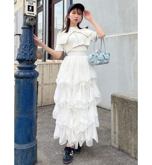 dazzlin「【追加生産分】ランダムタックバルーンスカート」|スカート|