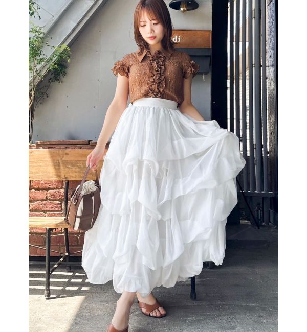 dazzlin「【追加生産分】ランダムタックバルーンスカート」|スカート|