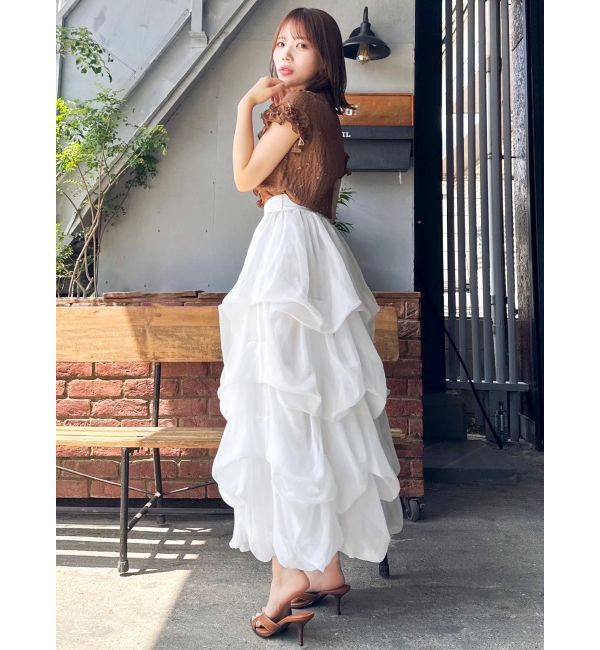 dazzlin「【追加生産分】ランダムタックバルーンスカート」|スカート|