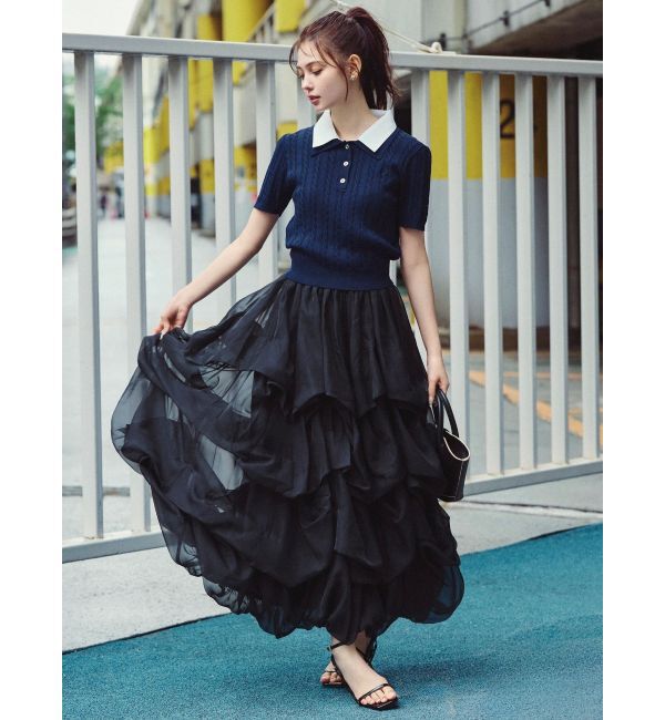 dazzlin「【追加生産分】ランダムタックバルーンスカート」|スカート|