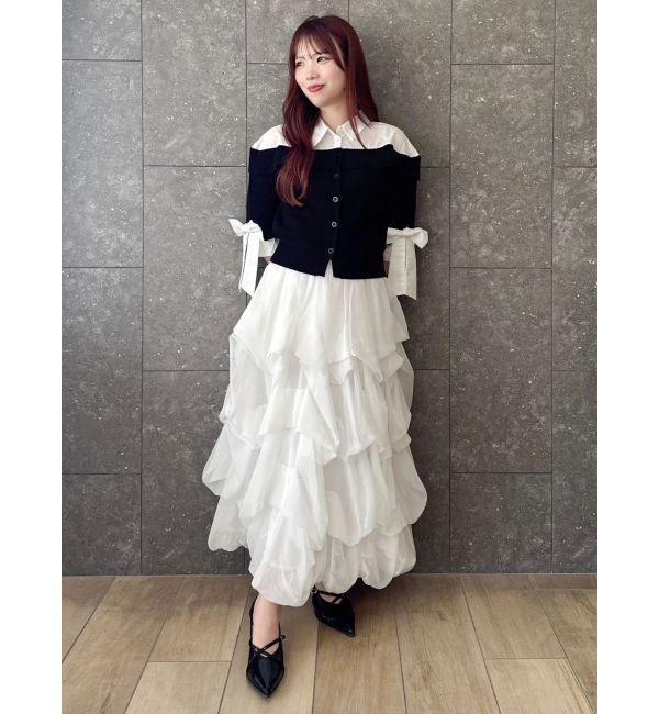 dazzlin「【追加生産分】ランダムタックバルーンスカート」|スカート|