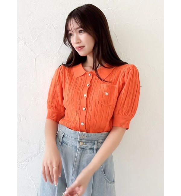 dazzlin「【POLO BCSコラボ/再生産】ポロカーデニットトップス」|ニット・セーター|