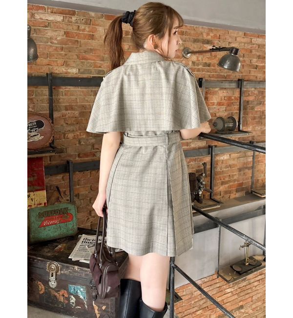 dazzlin「【WEB限定カラーあり】ケープトレンチミニワンピース」|ワンピース|