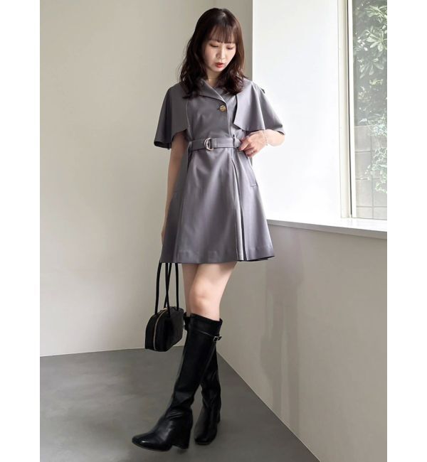 dazzlin「【WEB限定カラーあり】ケープトレンチミニワンピース」|ワンピース|