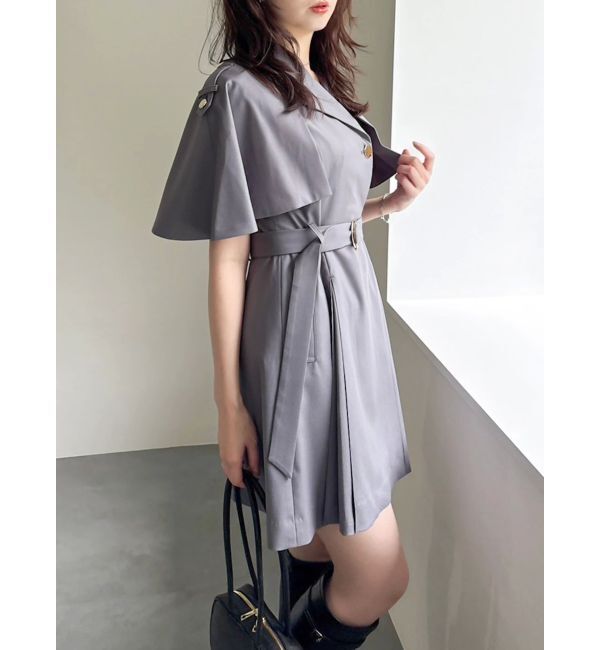 dazzlin「【WEB限定カラーあり】ケープトレンチミニワンピース」|ワンピース|