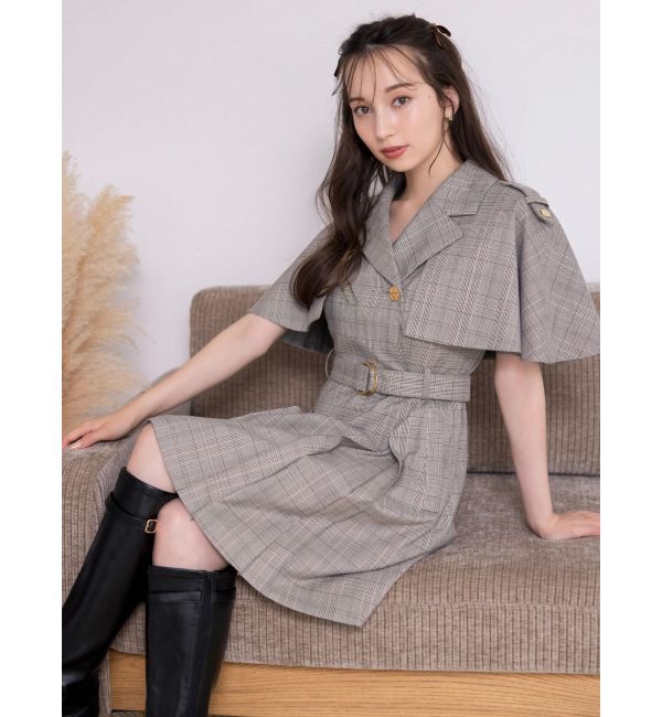 dazzlin「【WEB限定カラーあり】ケープトレンチミニワンピース」|ワンピース|ミックス