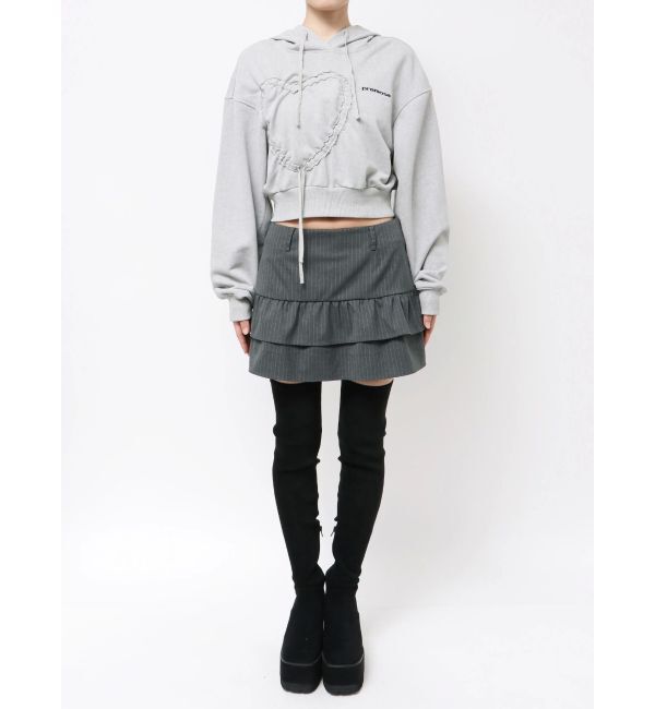 EMODA「ストリングハートクロップパーカー」|パーカー|