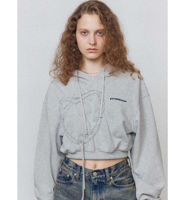 EMODA「ストリングハートクロップパーカー」|パーカー|