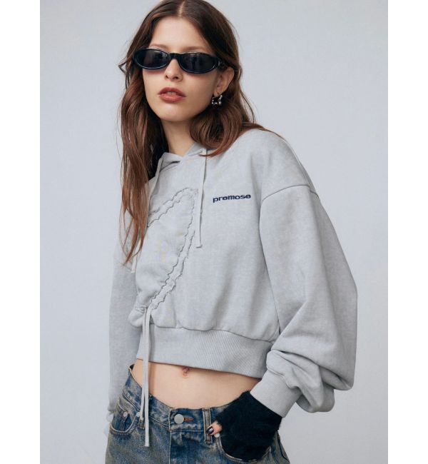 EMODA「ストリングハートクロップパーカー」|パーカー|