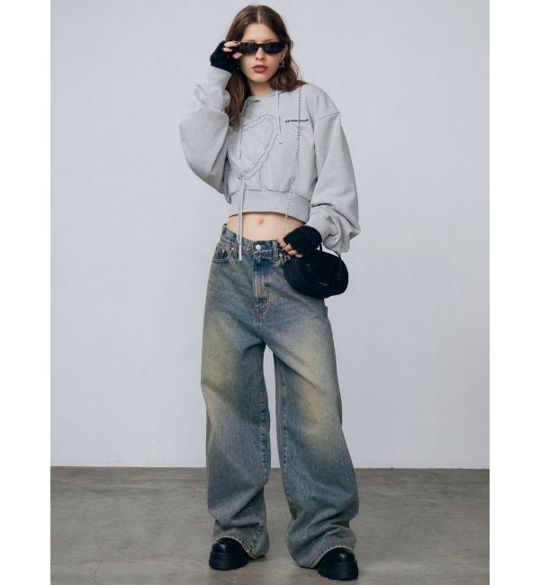 EMODA「ストリングハートクロップパーカー」|パーカー|