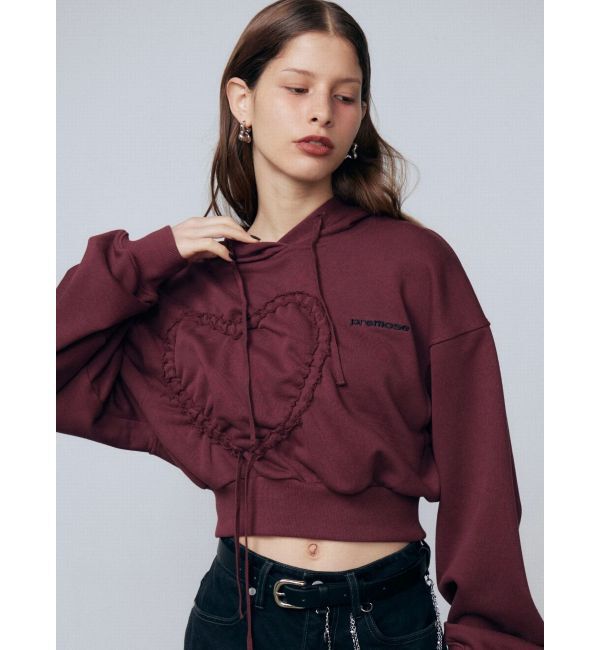 EMODA「ストリングハートクロップパーカー」|パーカー|