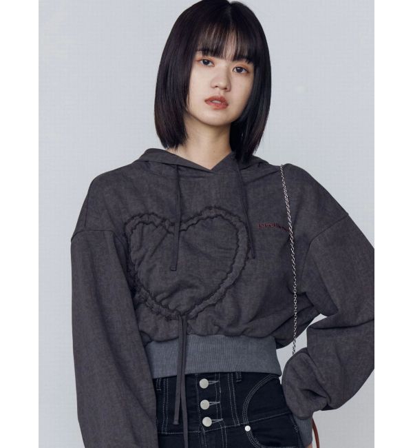 EMODA「ストリングハートクロップパーカー」|パーカー|