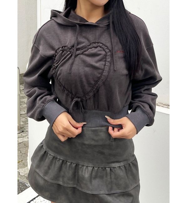 EMODA「ストリングハートクロップパーカー」|パーカー|