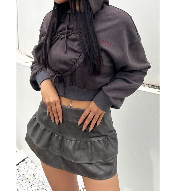 EMODA「ストリングハートクロップパーカー」|パーカー|