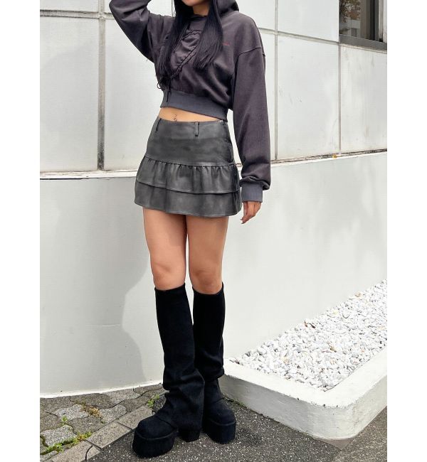 EMODA「ストリングハートクロップパーカー」|パーカー|