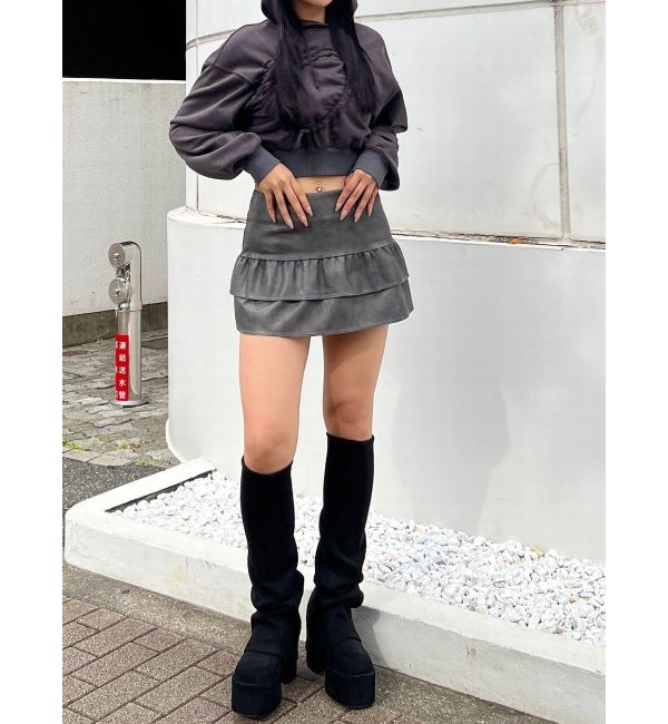 EMODA「ストリングハートクロップパーカー」|パーカー|