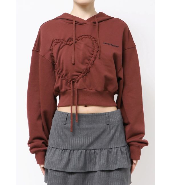 EMODA「ストリングハートクロップパーカー」|パーカー|レッド