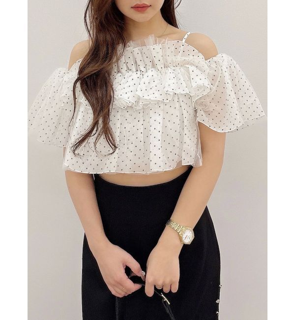 MERCURYDUO「チュールフリルトップス」|シャツ・ブラウス|