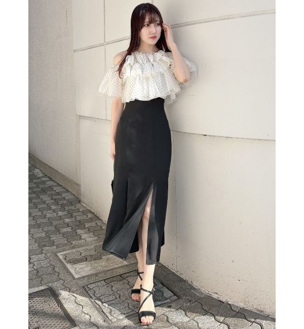 MERCURYDUO「チュールフリルトップス」|シャツ・ブラウス|