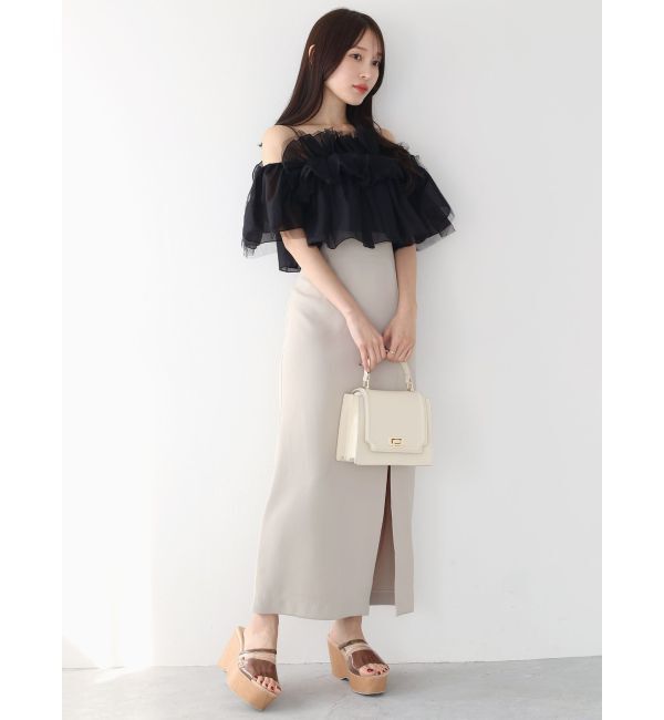 MERCURYDUO「チュールフリルトップス」|シャツ・ブラウス|