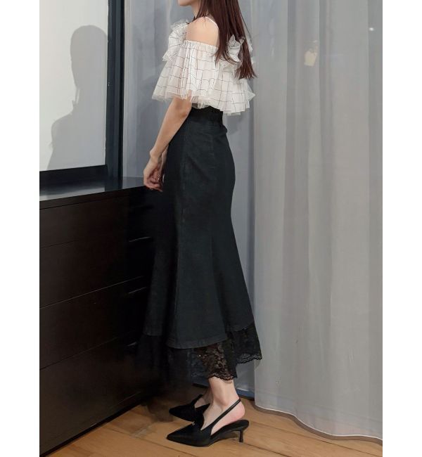 MERCURYDUO「チュールフリルトップス」|シャツ・ブラウス|