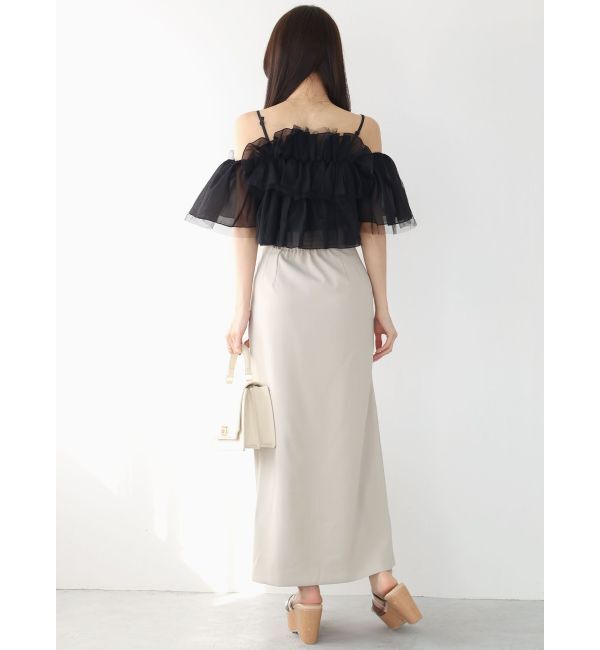 MERCURYDUO「チュールフリルトップス」|シャツ・ブラウス|