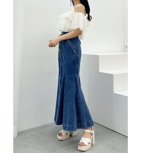 MERCURYDUO「チュールフリルトップス」|シャツ・ブラウス|