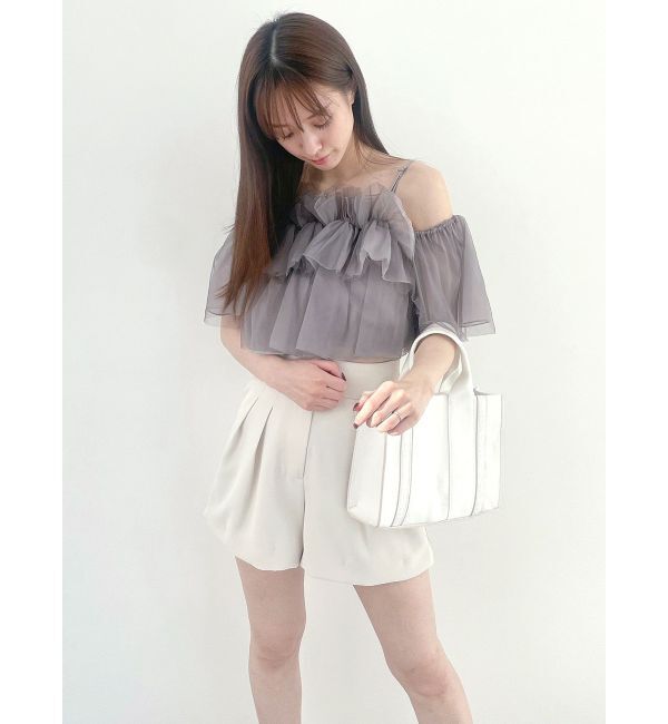 MERCURYDUO「チュールフリルトップス」|シャツ・ブラウス|