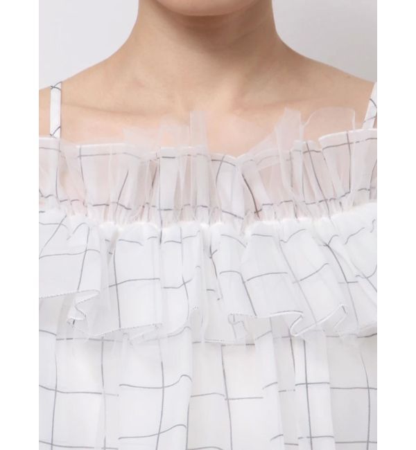 MERCURYDUO「チュールフリルトップス」|シャツ・ブラウス|