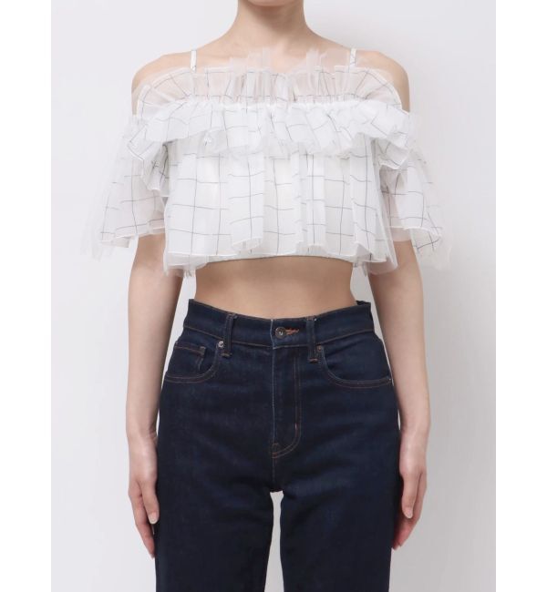 MERCURYDUO「チュールフリルトップス」|シャツ・ブラウス|