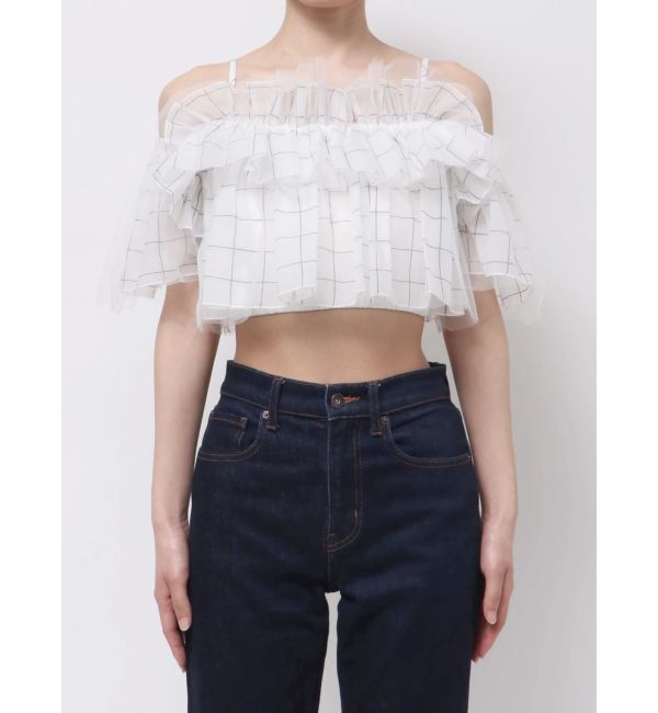 MERCURYDUO「チュールフリルトップス」|シャツ・ブラウス|