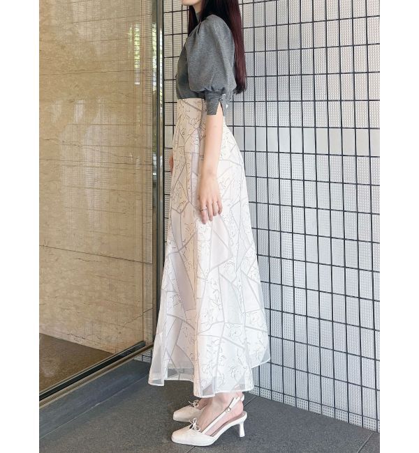 MERCURYDUO「ジオメトリックオパールフレアスカート」|スカート|