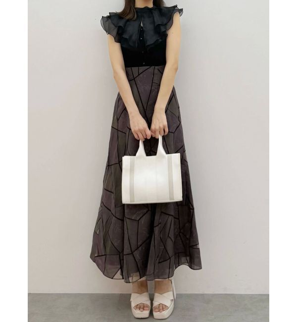 MERCURYDUO「ジオメトリックオパールフレアスカート」|スカート|